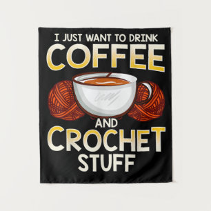 Crochet Coffee And Lover Knitter T-Shirt Tapestry