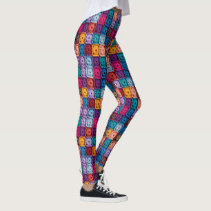 Crochet coloré Carré Leggings - Joli