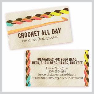 crochet crafting fashion toys business card, Cr... Card