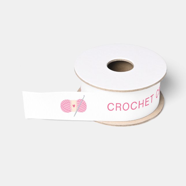 Crochet Crocheting Custom Business Name Grosgrain Ribbon (Spool)