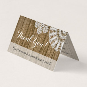 Crochet Doilies Rustic Wood Country Thank You Card