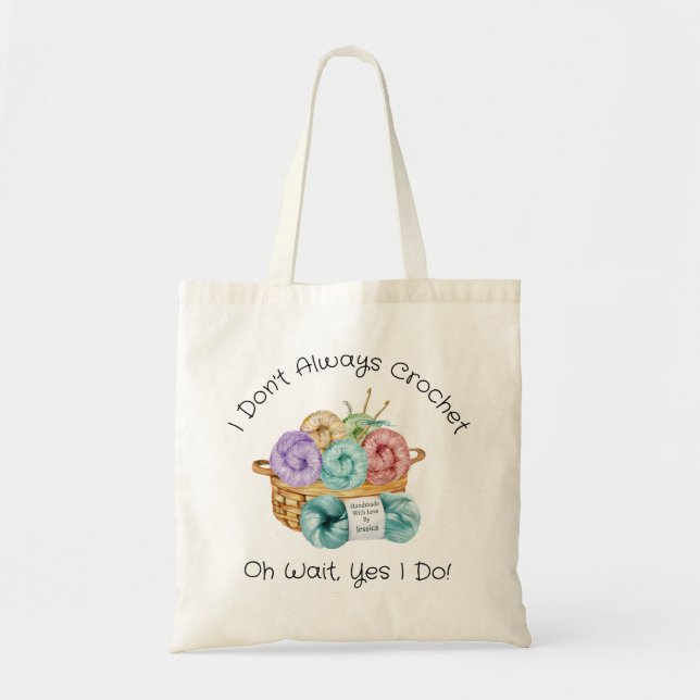 Crochet Funny Personalized Tote Bag (Front)