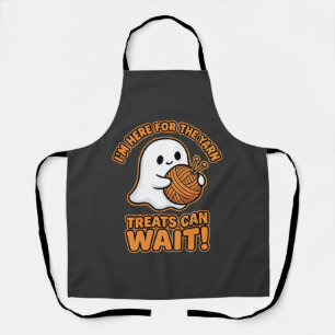 Crochet Ghost Yarn Halloween Design Apron