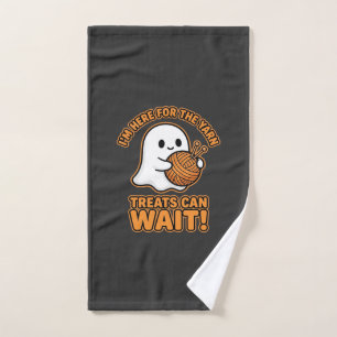 Crochet Ghost Yarn Halloween Design Hand Towel