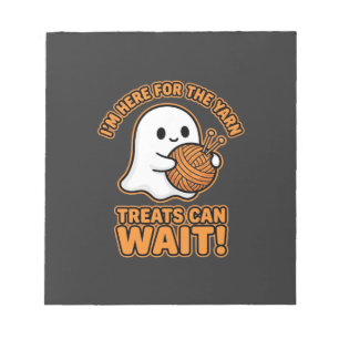 Crochet Ghost Yarn Halloween Design Notepad