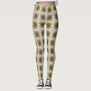 Crochet granny square yellow and grey leggings