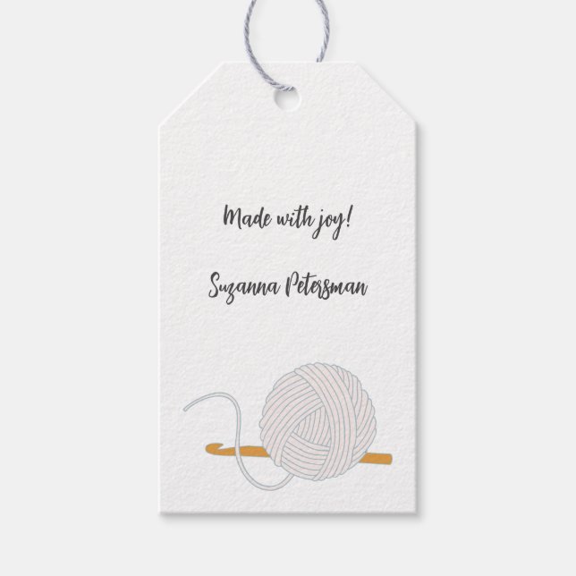 Crochet handmade yarn  gift tags (Front)