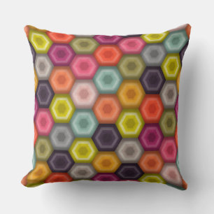crochet honeycomb throw pillow