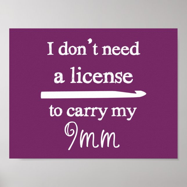 Crochet Hook License Crafts {Dark} Poster (Front)