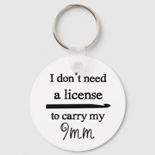 Crochet Hook License Crafts Keychain