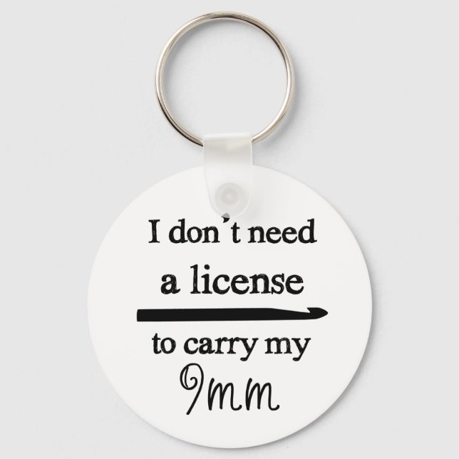 Crochet Hook License Crafts Keychain (Front)