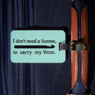 Crochet Hook License Crafts Teal Texture Luggage Tag