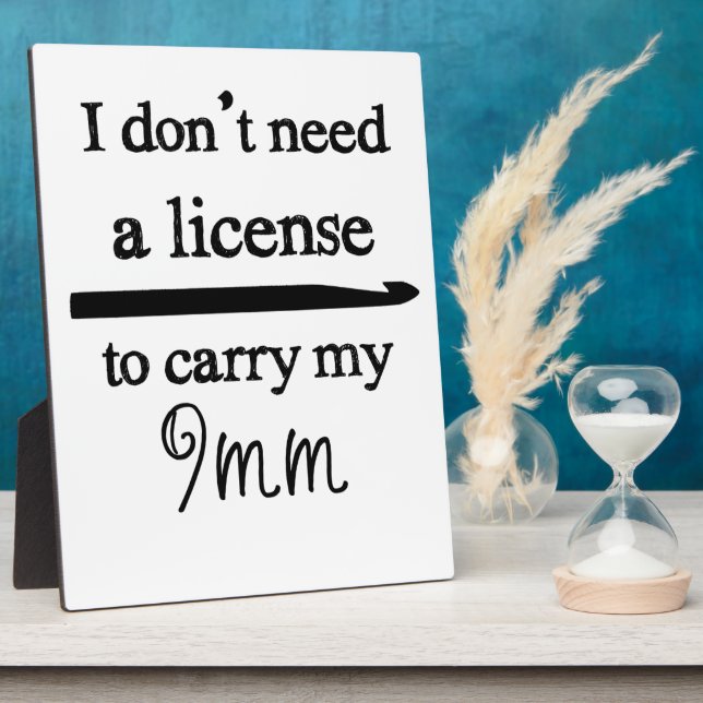 Crochet Hook License Custom Colour Light Plaque (Side)