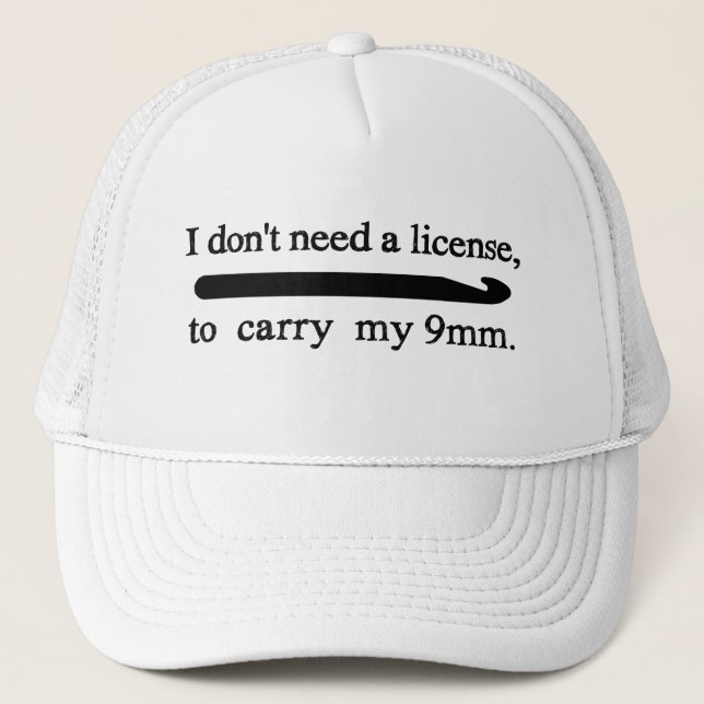 Crochet Hook License Maker Crafts Trucker Hat (Front)