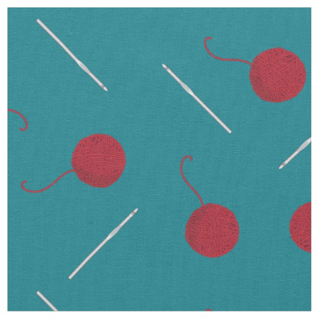 Crochet Hook Needles and Yarn Craft Hobby Fabric (Close Up)