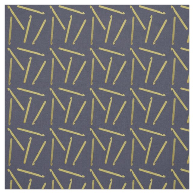 Crochet Hooks Crafts Gold + Midnight Blue Fabric (Swatch)