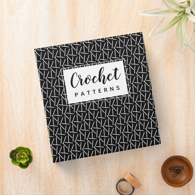 Crochet Hooks Yarn & Crafts Pattern Organizing Binder (In Situ)