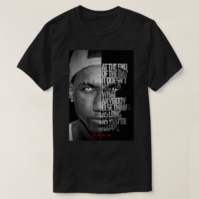 Crochet Hopsin noir et blanc. T-shirt classique (Design devant)