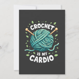Crochet is my cardio Sewing yarn  Fitness   Thank You Card