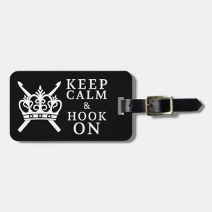 Crochet • Keep Calm Hook On Crafts Dark Luggage Tag