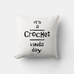 Crochet kinda day throw pillow