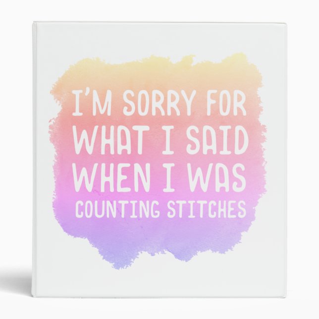 Crochet Knit Counting Stitches Joke Binder (Front)
