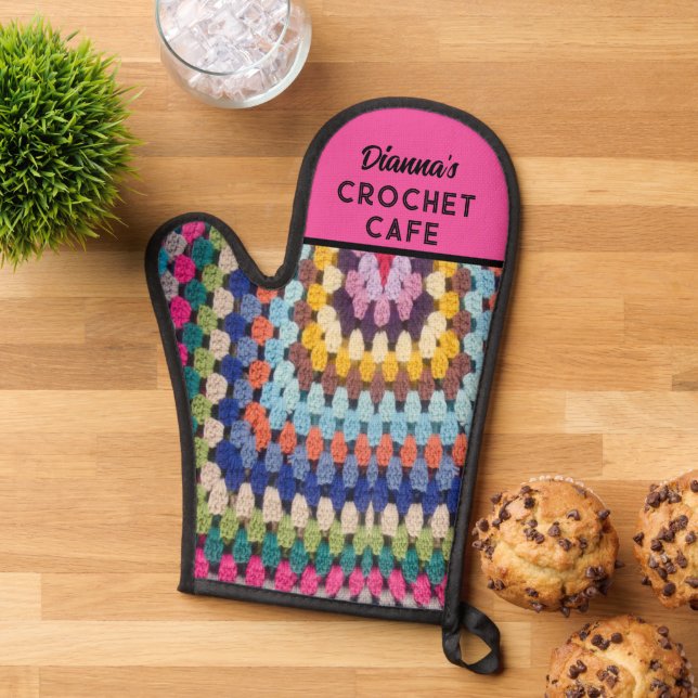 Crochet lover gift! Custom cute Oven Mitt (Top down)