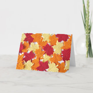 Crochet Maple Leaves Greeting Card