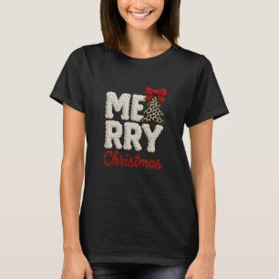 Crochet Merry Christmas • Faux Yarn Leopard Tree T-Shirt