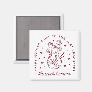 Crochet mom crocheting mama happy mothers day magnet