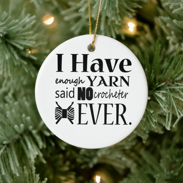 Crochet • Not Enough Yarn Crafts Ceramic Ornament (Tree)