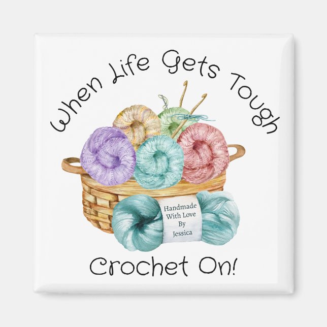 Crochet On Personalized Magnet (Front)