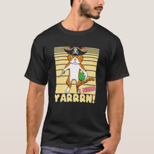Crochet Pun  Pirate Cat With Wool And Hook    Croc T-Shirt