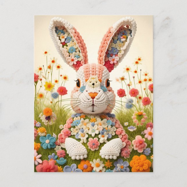 Crochet Rabbit, Postcrossing Postcard (Front)