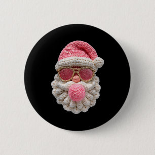 Crochet Santa Blowing Bubble Gum Christmas Girly K 2 Inch Round Button
