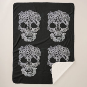 Crochet skull blanket