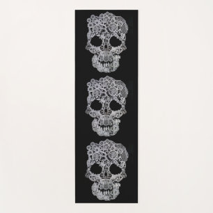 Crochet skull yoga mat