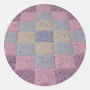 Crochet stitches Trip Around the World Classic Round Sticker