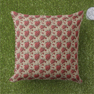 Crochet Strawberries Fruit  Outdoor Pillow
