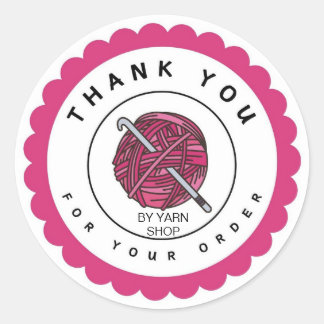 Crochet Thank You Business Customize Circle Classic Round Sticker