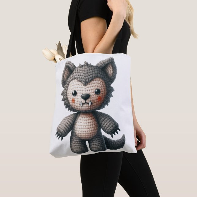 Crochet Werewolf Tote Bag (Close Up)