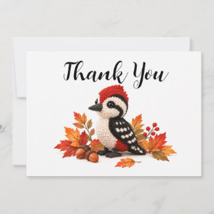 Crochet Woodpecker Thank You Card
