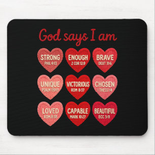 Crochet Yarn God Says I Am Christian Candy Heart V Mouse Pad