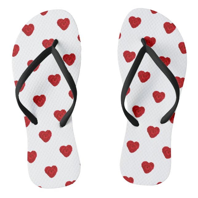 Crochet Yarn Hearts Handmade Crafts Small Flip Flops (Footbed)
