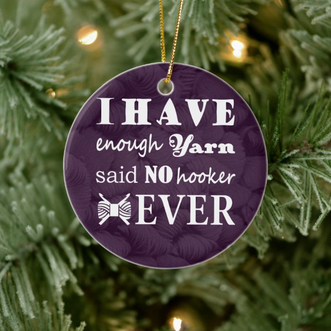 Crochet - Yarn Hoarder Crafts Ceramic Ornament (Tree)