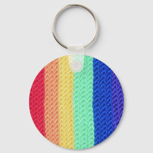 Crocheted Rainbow keychain