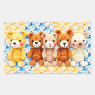 Crocheted Stuffed Animals Blue and Yellow Sticker