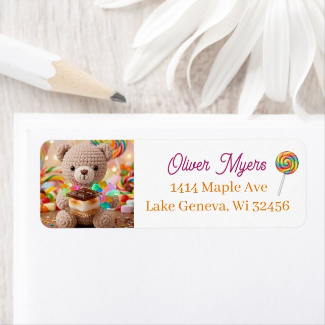 Crocheted Teddy Bear with S'more Personalized (Insitu)