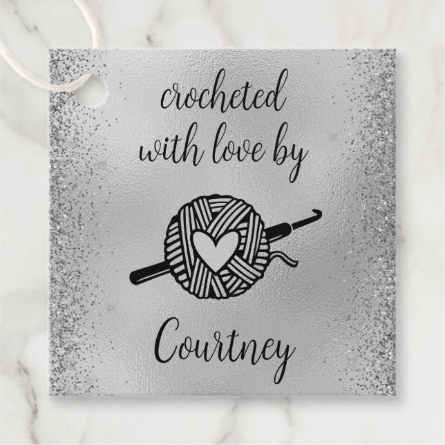 Crocheted With Love Favour Tags (Front)