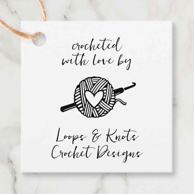 Crocheted With Love Favour Tags (Front)